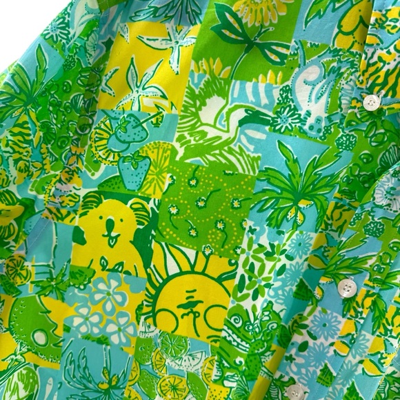 Colorful Green and Yellow Men's Shirt - Picture 5 of 14